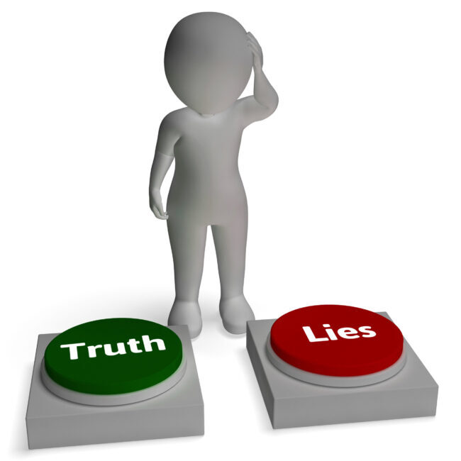 Truth Lies Buttons Shows Honesty Or Dishonesty